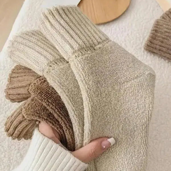 Alvina's Solid Mid-calf Socks (Pack of 5 Colors)