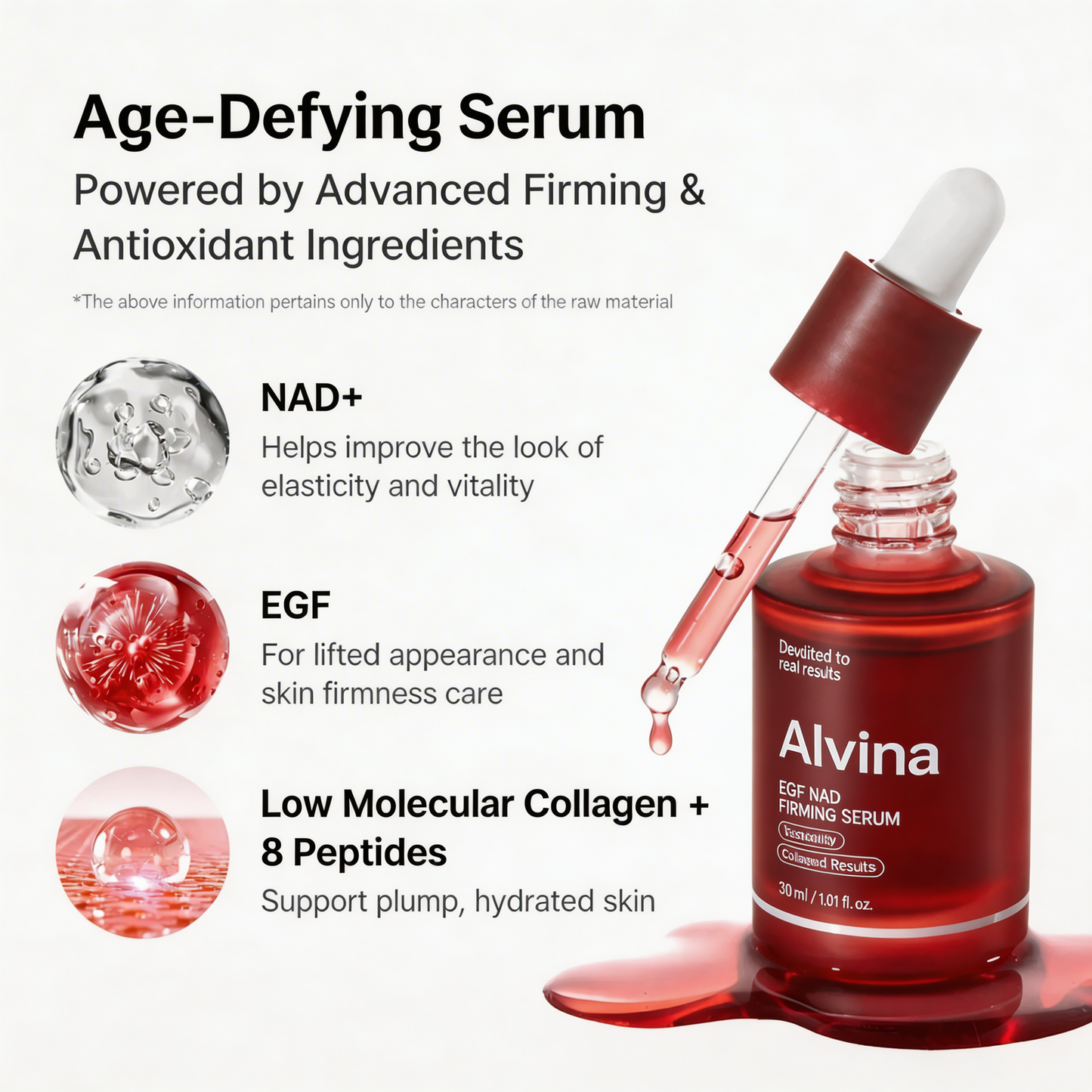 NAD+ EGF Firming Serum — Anti-Aging Collagen Boost with 8 Peptides